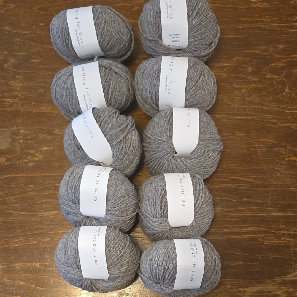 10 Cakes of Knitting For Olive Worsted Yarn
